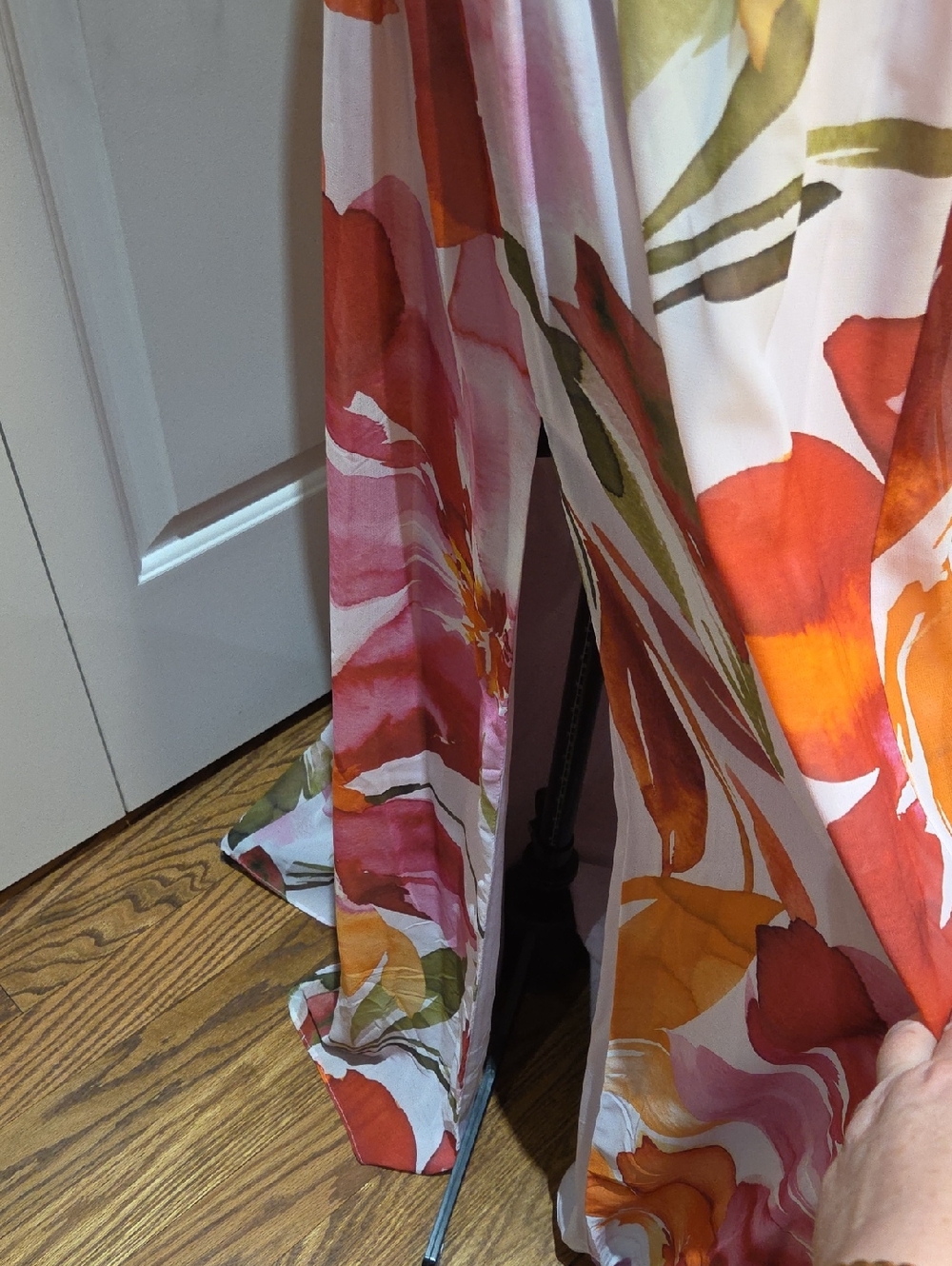 Nwt 14 $ 199 Adrianna Papell Pink & Orange Floral Halter Maxi Dress - Picture 5 of 17